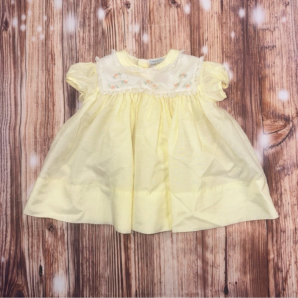 Vintage Nannette Baby Dress with Lace Trim